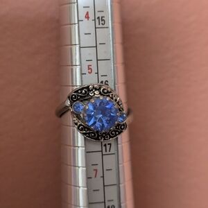 Elegant Silver and Blue Gemstone Ring